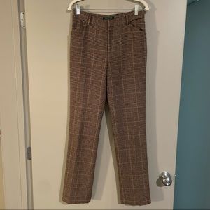 Ralph Lauren Wool Trousers - Brown plaid. Women’s size 4 perfect condition.